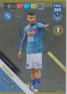 Adrenalyn XL FIFA 365 2019 - 191  Lorenzo Insigne (SSC Napoli) Fans' Favourite