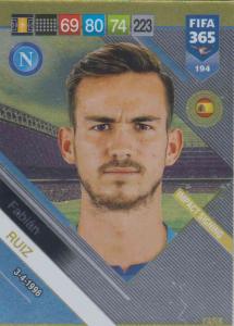 Adrenalyn XL FIFA 365 2019 - 194  Fabián Ruiz (SSC Napoli) Impact Signing