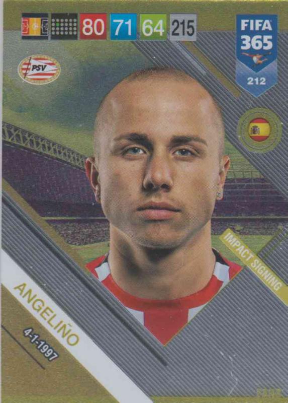 Adrenalyn XL FIFA 365 2019 - 212  Angeliño (PSV Eindhoven) Impact Signing