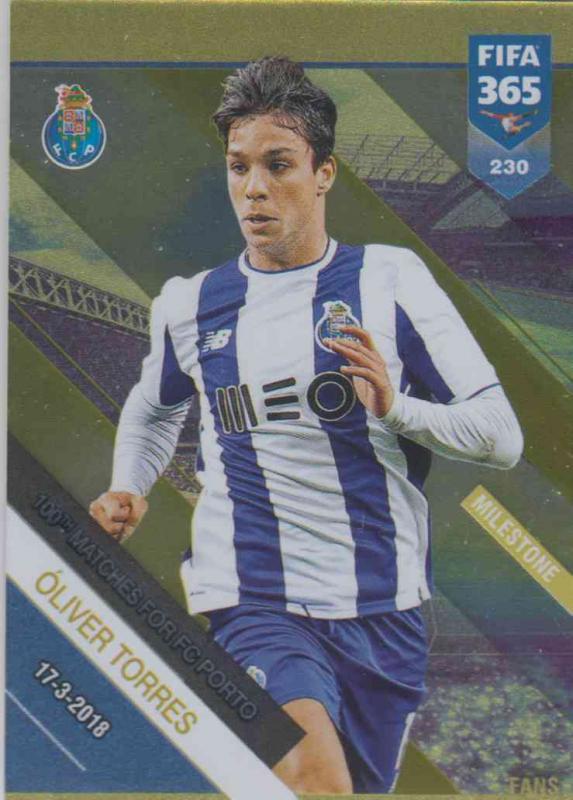 Adrenalyn XL FIFA 365 2019 - 230  Óliver Torres 100 Matches for FC Porto (FC Porto) Milestone