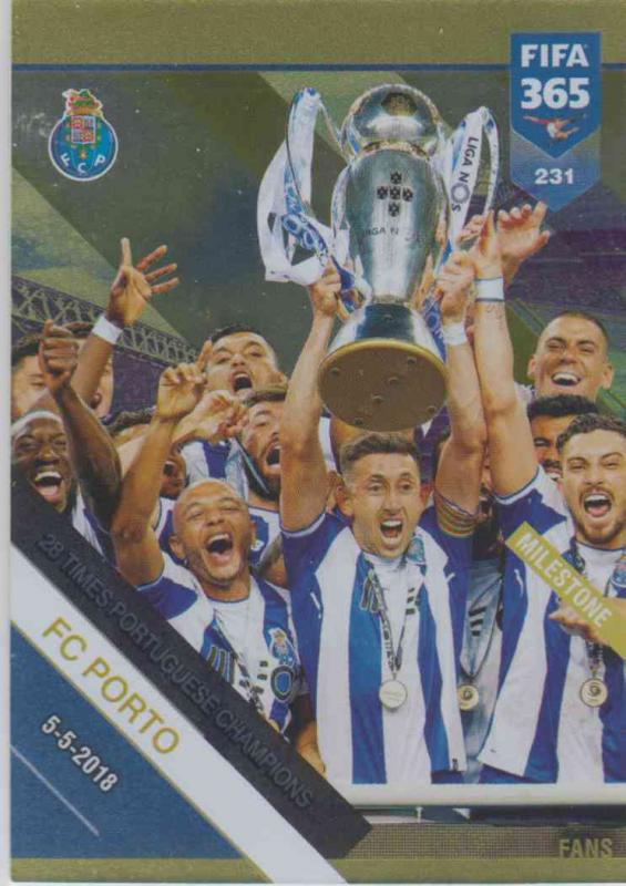 Adrenalyn XL FIFA 365 2019 - 231  FC Porto 28 times Portuguese Champions (FC Porto) Milestone