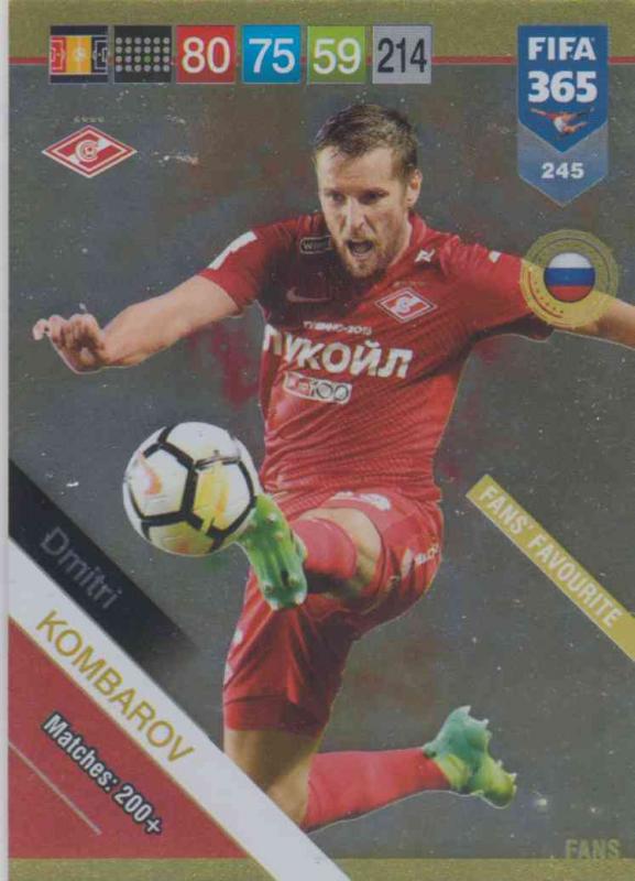 Adrenalyn XL FIFA 365 2019 - 245  Dmitri Kombarov (FC Spartak Moskva) Fans' Favourite