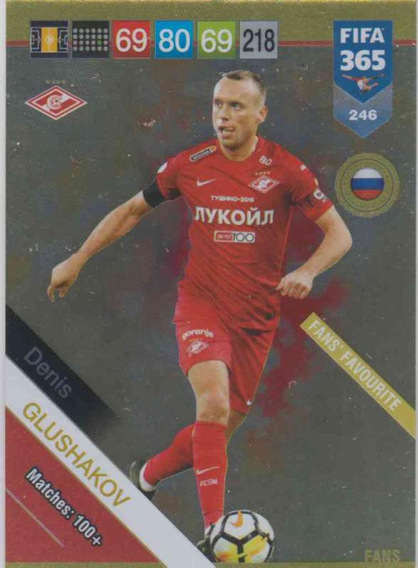 Adrenalyn XL FIFA 365 2019 - 246  Denis Glushakov (FC Spartak Moskva) Fans' Favourite