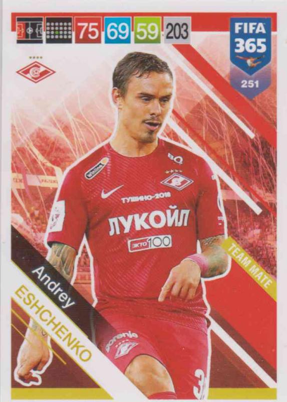 Adrenalyn XL FIFA 365 2019 - 251  Andrey Eshchenko (FC Spartak Moskva) Team Mate