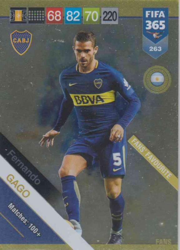 Adrenalyn XL FIFA 365 2019 - 263  Fernando Gago (Boca Juniors) Fans' Favourite