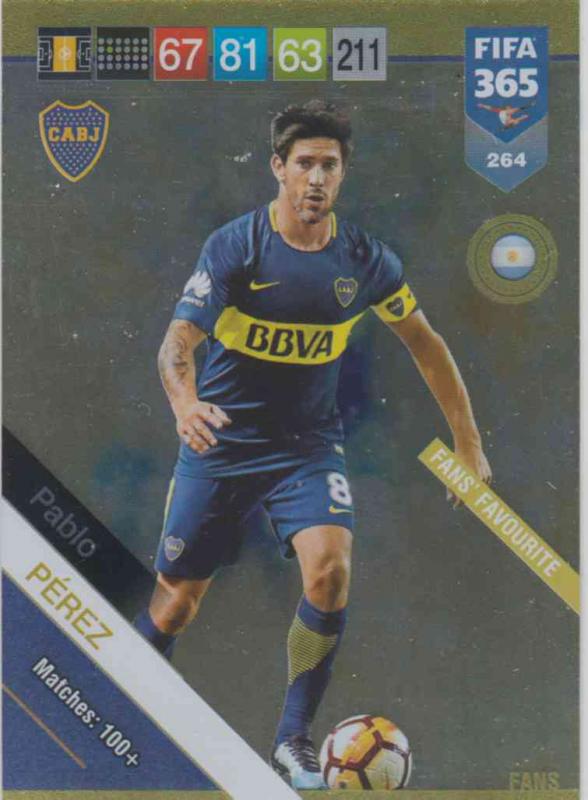 Adrenalyn XL FIFA 365 2019 - 264  Pablo Pérez (Boca Juniors) Fans' Favourite