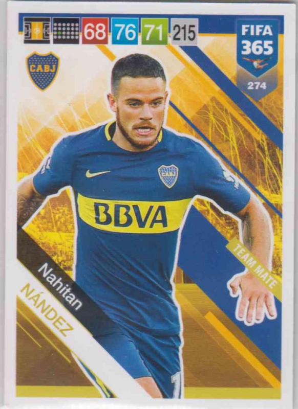 Adrenalyn XL FIFA 365 2019 - 274  Nahitan Nández (Boca Juniors) Team Mate