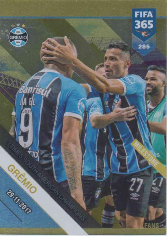 Adrenalyn XL FIFA 365 2019 - 285  Grêmio 3 Times South American Champions (Grêmio) Milestone