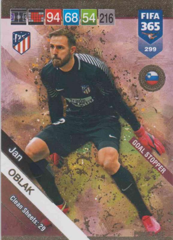 Adrenalyn XL FIFA 365 2019 - 299  Jan Oblak (Atlético de Madrid) Goal Stopper
