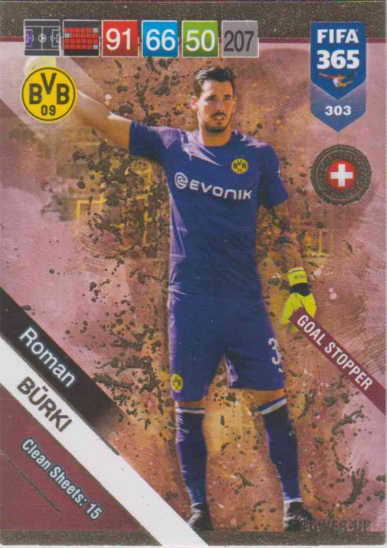 Adrenalyn XL FIFA 365 2019 - 303  Roman Bürki (Borussia Dortmund) Goal Stopper