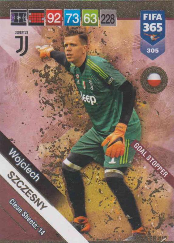 Adrenalyn XL FIFA 365 2019 - 305  Wojciech Szczesny (Juventus) Goal Stopper