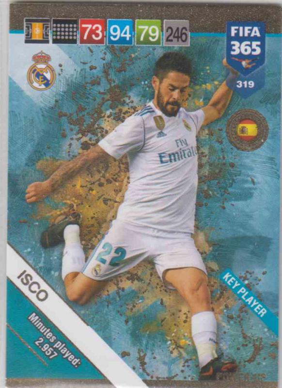 Adrenalyn XL FIFA 365 2019 - 319  Isco (Real Madrid CF) Key Players