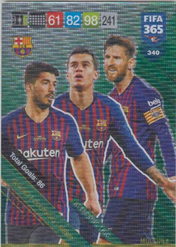 Adrenalyn XL FIFA 365 2019 - 340  Suárez / Coutinho / Messi (FC Barcelona) Attacking Trio