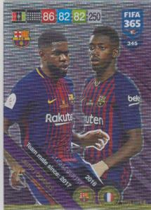 Adrenalyn XL FIFA 365 2019 - 345  Samuel Umtiti / Ousmane Dembélé (FC Barcelona) Club & Country