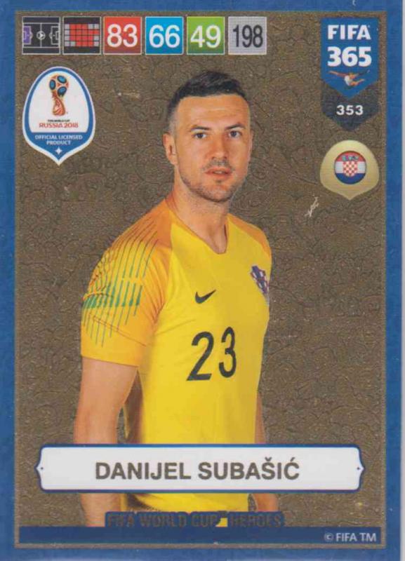 Adrenalyn XL FIFA 365 2019 - 353  Danijel Subašić (Croatia) FIFA World Cup Heroes