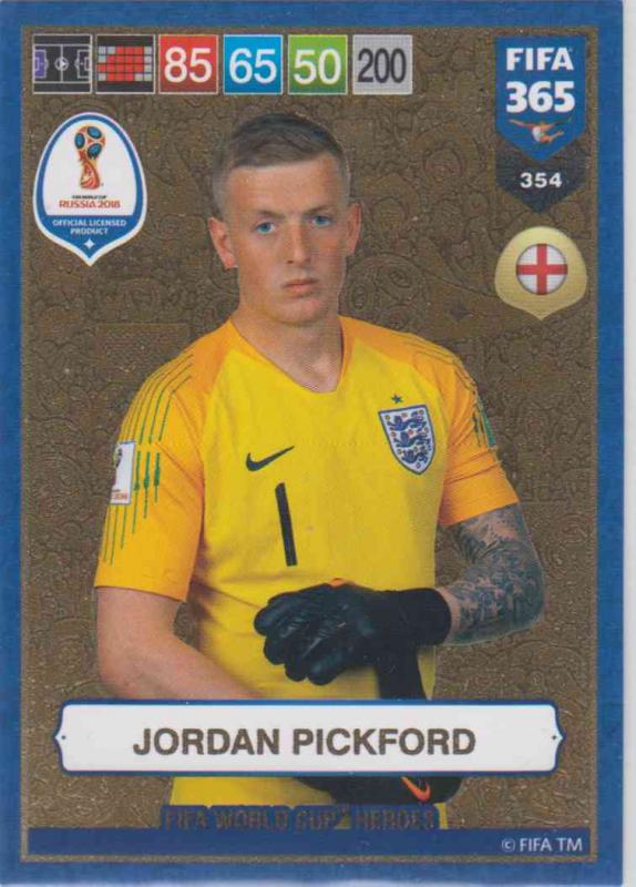 Adrenalyn XL FIFA 365 2019 - 354  Jordan Pickford (England) FIFA World Cup Heroes