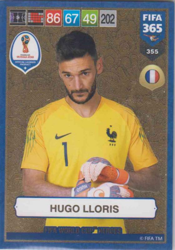 Adrenalyn XL FIFA 365 2019 - 355  Hugo Lloris (France) FIFA World Cup Heroes