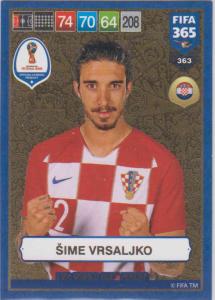 Adrenalyn XL FIFA 365 2019 - 363  Šime Vrsaljko (Croatia) FIFA World Cup Heroes