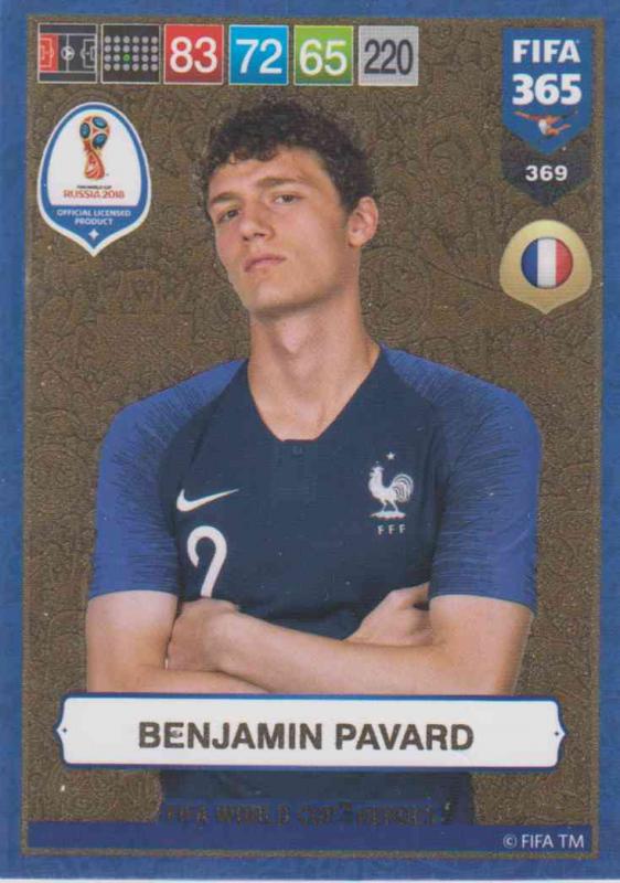 Adrenalyn XL FIFA 365 2019 - 369  Benjamin Pavard (France) FIFA World Cup Heroes
