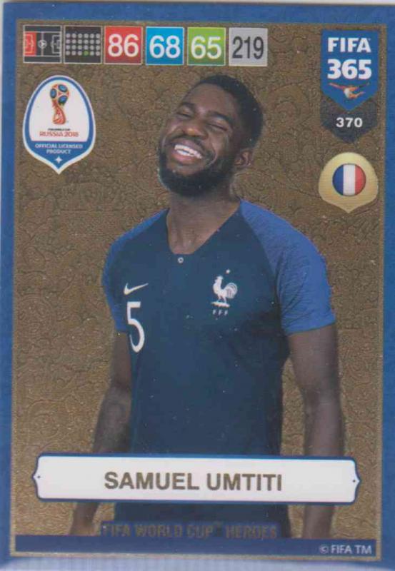 Adrenalyn XL FIFA 365 2019 - 370  Samuel Umtiti (France) FIFA World Cup Heroes