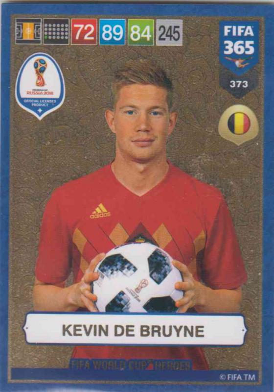 Adrenalyn XL FIFA 365 2019 - 373  Kevin De Bruyne (Belgium) FIFA World Cup Heroes