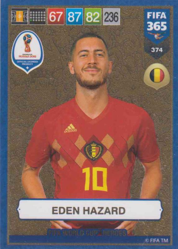 Adrenalyn XL FIFA 365 2019 - 374  Eden Hazard (Belgium) FIFA World Cup Heroes