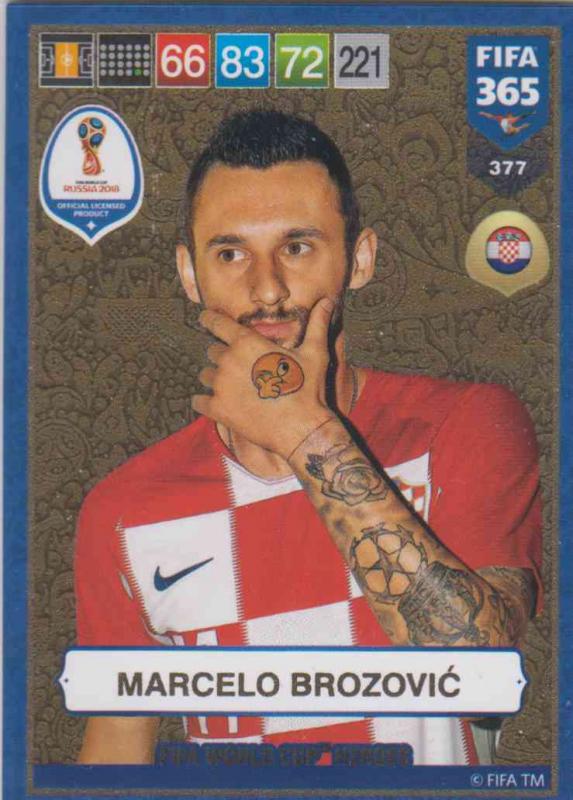 Adrenalyn XL FIFA 365 2019 - 377  Marcelo Brozović (Croatia) FIFA World Cup Heroes