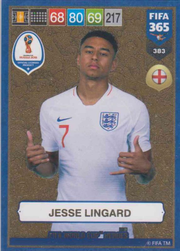 Adrenalyn XL FIFA 365 2019 - 383  Jesse Lingard (England) FIFA World Cup Heroes