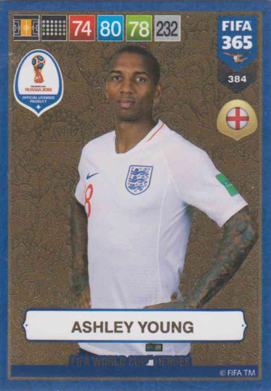 Adrenalyn XL FIFA 365 2019 - 384  Ashley Young (England) FIFA World Cup Heroes