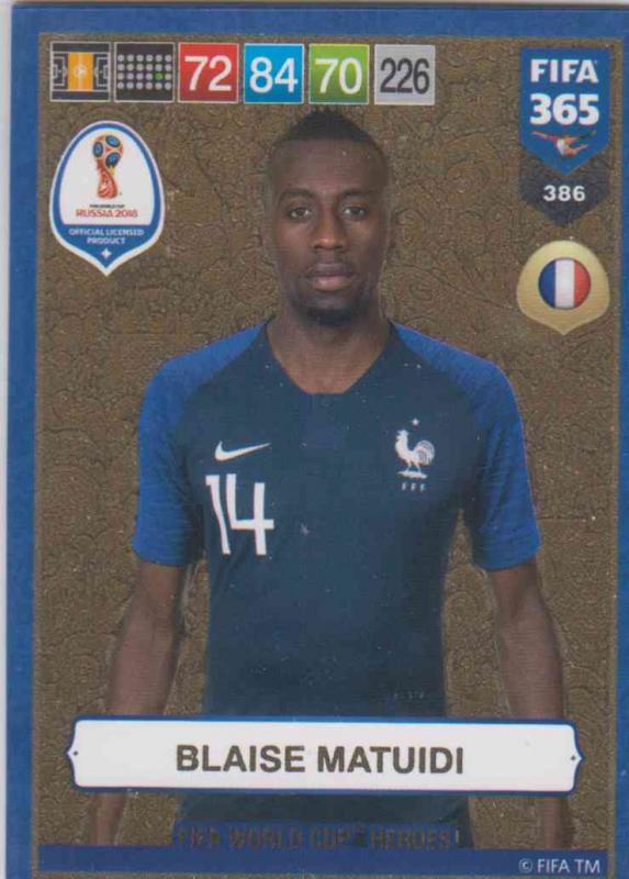 Adrenalyn XL FIFA 365 2019 - 386  Blaise Matuidi (France) FIFA World Cup Heroes
