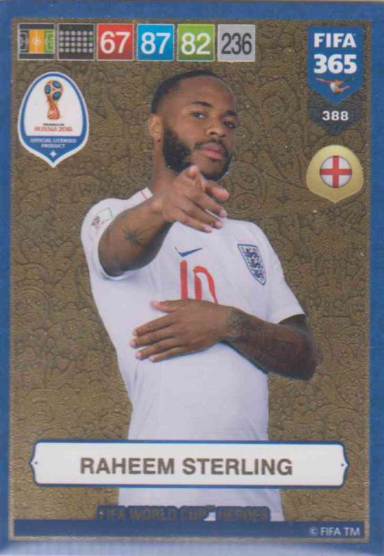 Adrenalyn XL FIFA 365 2019 - 388  Raheem Sterling (England) FIFA World Cup Heroes