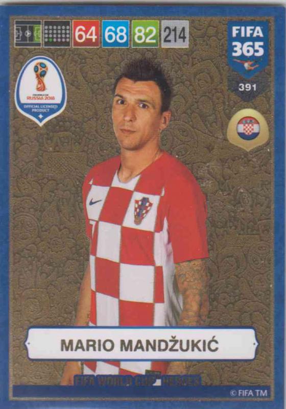 Adrenalyn XL FIFA 365 2019 - 391  Mario Mandžukić (Croatia) FIFA World Cup Heroes