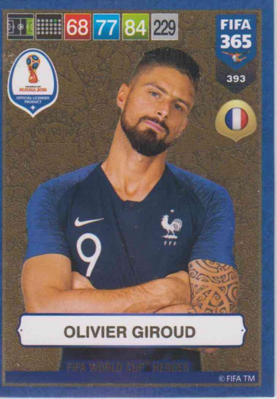 Adrenalyn XL FIFA 365 2019 - 393  Olivier Giroud (France) FIFA World Cup Heroes