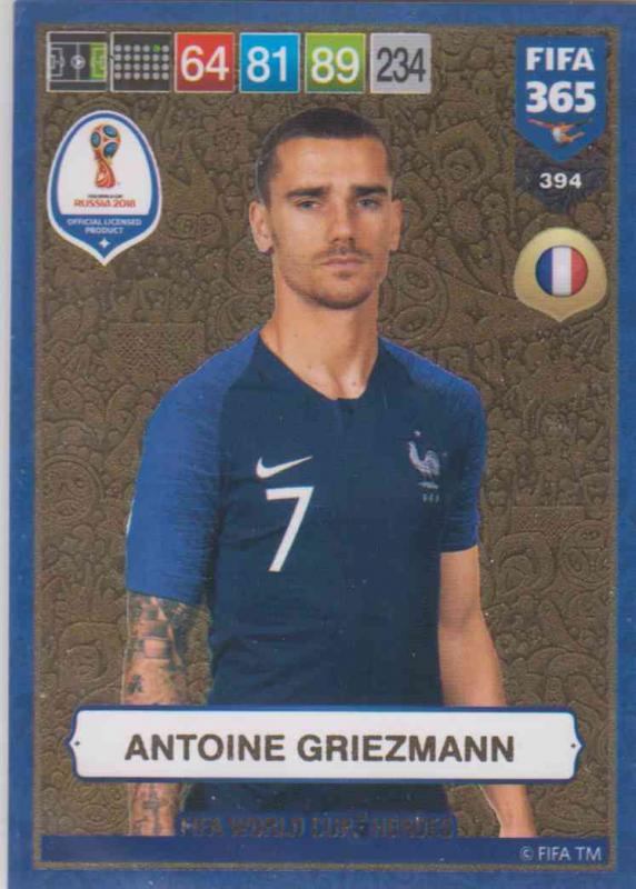 Adrenalyn XL FIFA 365 2019 - 394  Antoine Griezmann (France) FIFA World Cup Heroes