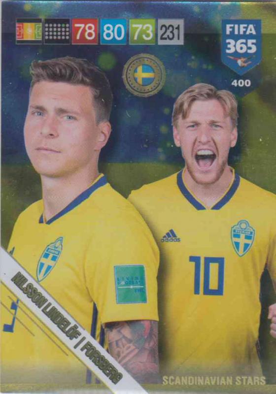 Adrenalyn XL FIFA 365 2019 - 400  Nilsson Lindelöf / Forsberg (Sweden) Scandinavian Stars