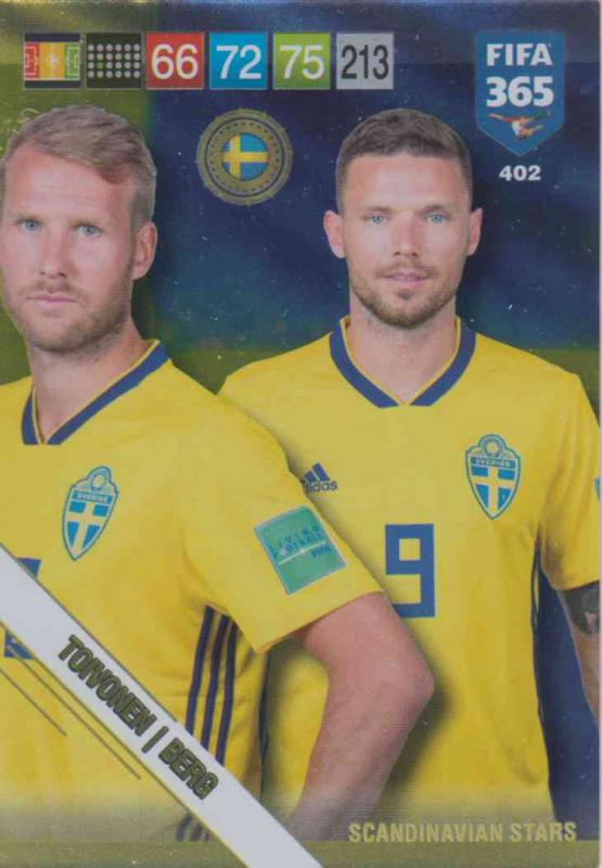 Adrenalyn XL FIFA 365 2019 - 402  Toivonen / Berg (Sweden) Scandinavian Stars