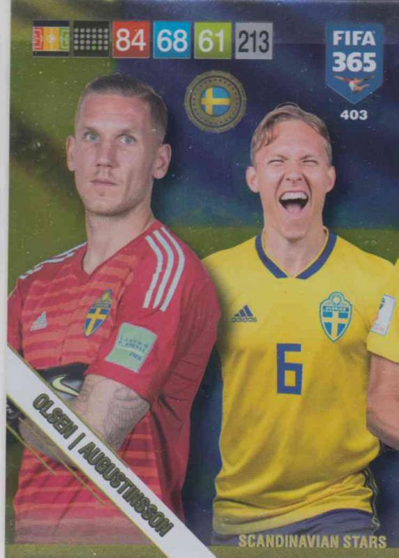 Adrenalyn XL FIFA 365 2019 - 403  Olsen / Augustinsson (Sweden) Scandinavian Stars