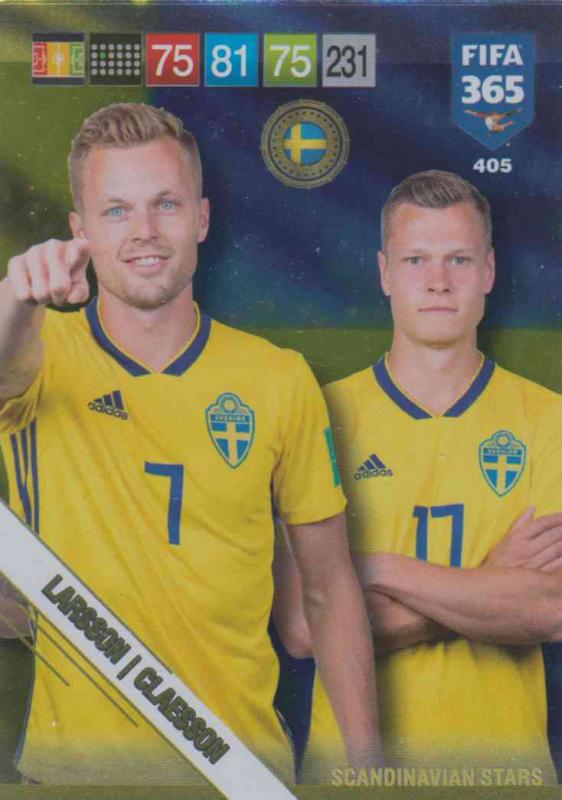Adrenalyn XL FIFA 365 2019 - 405  Sebastian Larsson / Viktor Claesson (Sweden) Scandinavian Stars