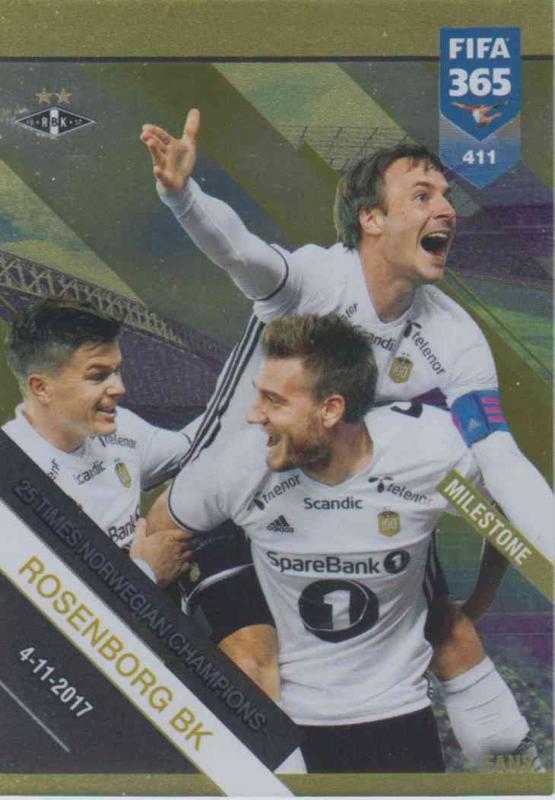 Adrenalyn XL FIFA 365 2019 - 411  Rosenborg BK Milestone (Rosenborg BK) Milestone