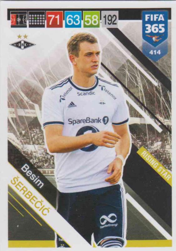 Adrenalyn XL FIFA 365 2019 - 414  Besim Šerbečić (Rosenborg BK) Rising Star
