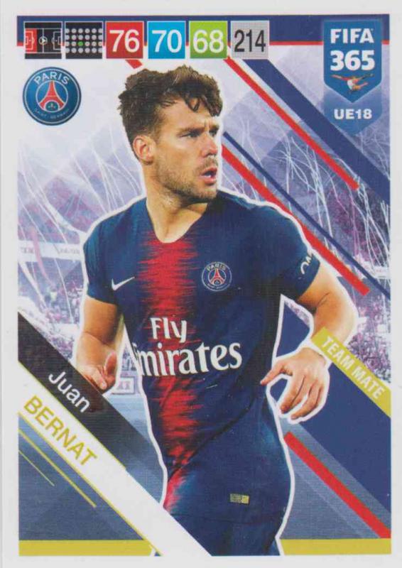 Adrenalyn XL FIFA 365 2019 UPDATE #018 Juan Bernat (Paris Saint-Germain)  Team Mate