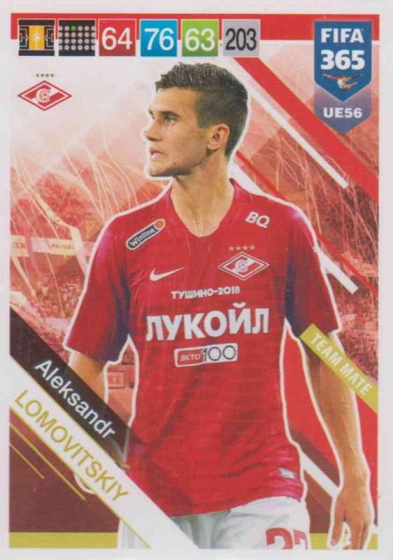 Adrenalyn XL FIFA 365 2019 UPDATE #056 Aleksandr Lomovitskiy (FC Spartak Moskva)  Team Mate