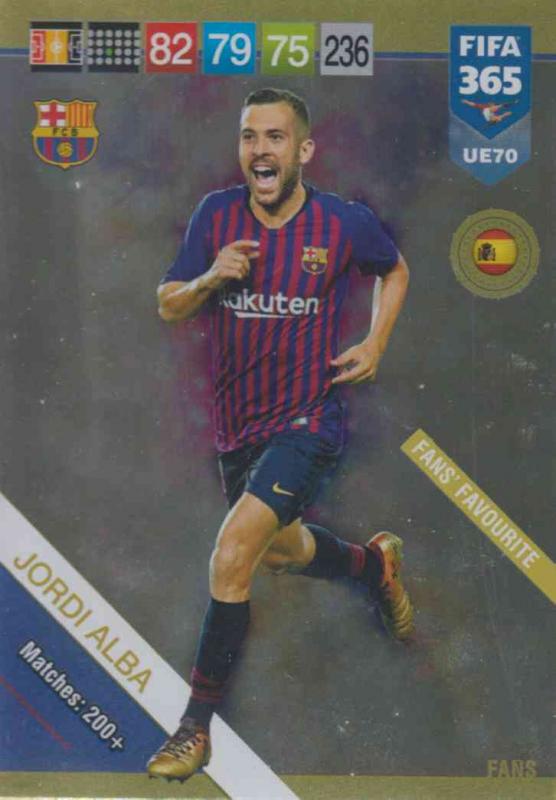 Adrenalyn XL FIFA 365 2019 UPDATE #070 Jordi Alba (FC Barcelona)  Fans' Favourites