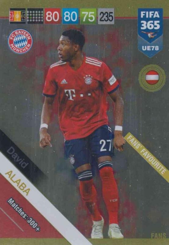 Adrenalyn XL FIFA 365 2019 UPDATE #078 David Alaba (FC Bayern München)  Fans' Favourites