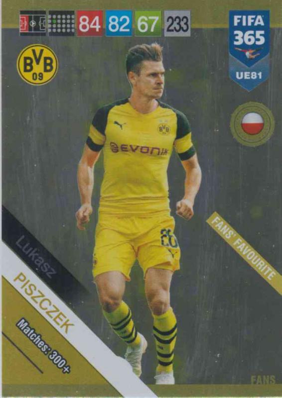 Adrenalyn XL FIFA 365 2019 UPDATE #081 Lukasz Piszczek (Borussia Dortmund)  Fans' Favourites