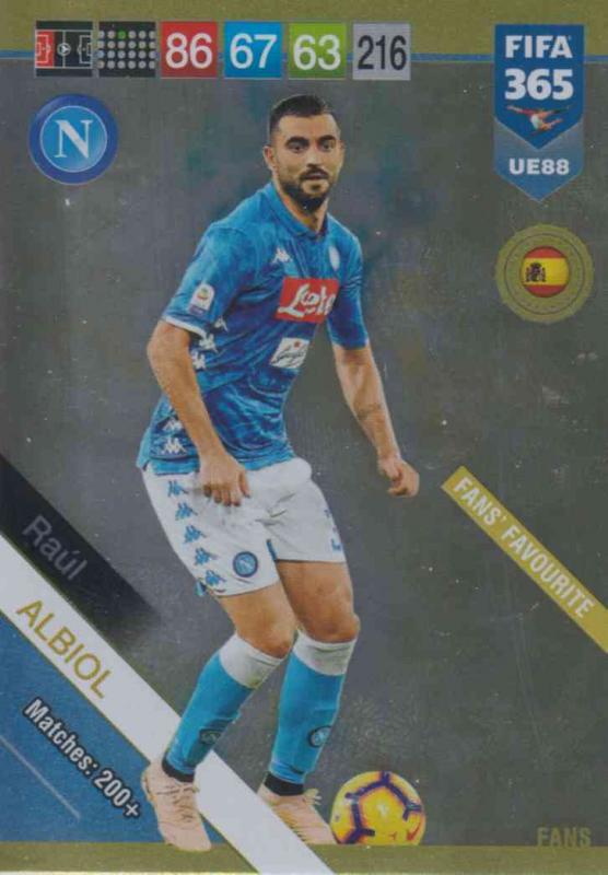 Adrenalyn XL FIFA 365 2019 UPDATE #088 Raúl Albiol (SSC Napoli)  Fans' Favourites