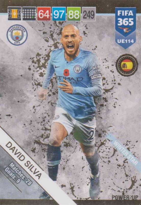 Adrenalyn XL FIFA 365 2019 UPDATE #114 David Silva (Manchester City FC)  Winter Stars