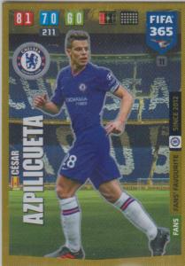 Adrenalyn XL FIFA 365 2020 - 011 Cesar Aziplicueta  - Chelsea - Fans' Favourite