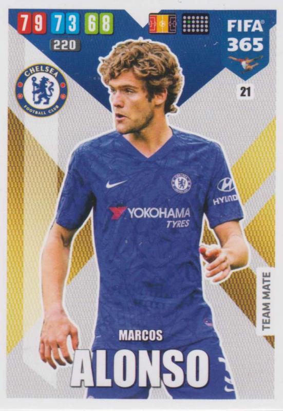 Adrenalyn XL FIFA 365 2020 - 021 Marcos Alonso  - Chelsea - Team Mate