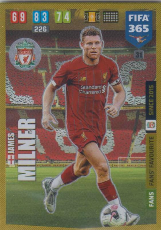 Adrenalyn XL FIFA 365 2020 - 031 James Milner  - Liverpool - Fans' Favourite